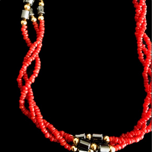 2/$25- 22” Red Necklace with Hematite Accents - Picture 4 of 6